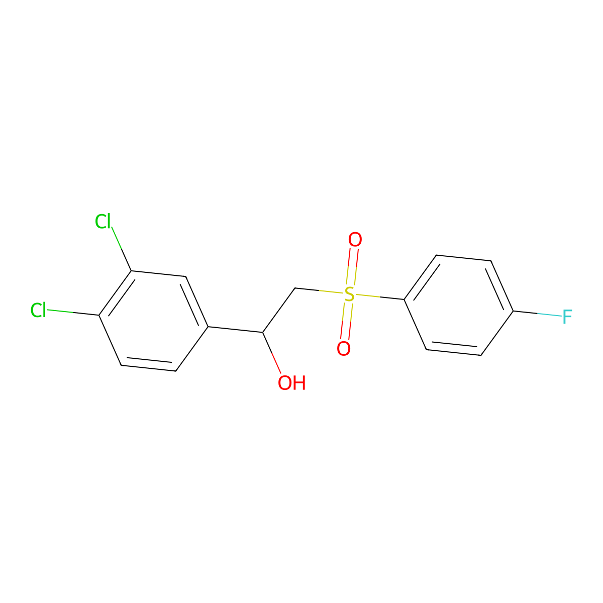 1-(3,4-Dichlorophenyl)-2-[(4-fluorophenyl)sulfonyl]-1-ethanol molecular structure, CAS 320422-64-8