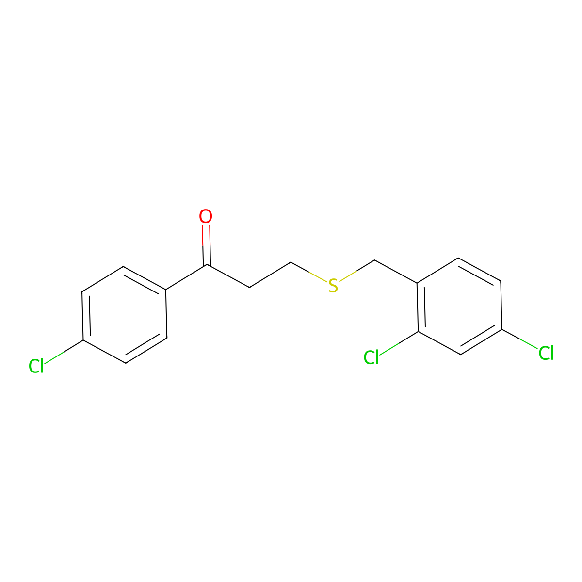 1-(4-Chlorophenyl)-3-[(2,4-dichlorobenzyl)sulfanyl]-1-propanone molecular structure, CAS 320422-68-2