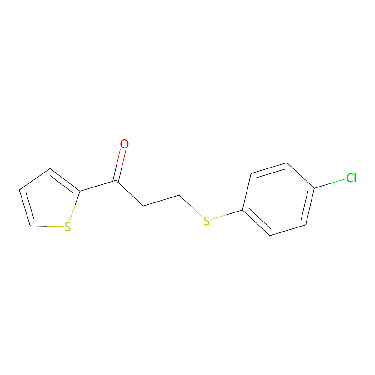 3-[(4-Chlorophenyl)sulfanyl]-1-(2-thienyl)-1-propanone molecular structure, CAS 320422-69-3