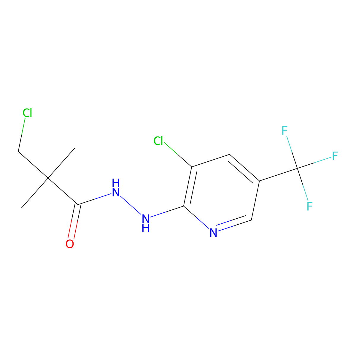 3-chloro-N'-[3-chloro-5-(trifluoromethyl)-2-pyridinyl]-2,2-dimethylpropanohydrazide molecular structure, CAS 320422-72-8