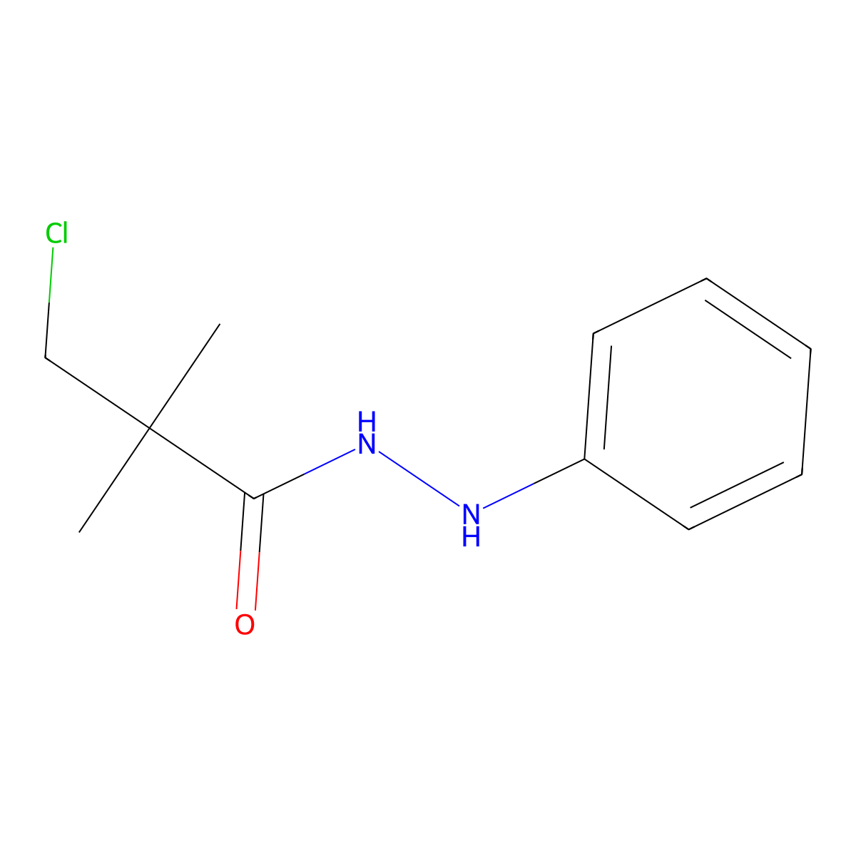 3-chloro-2,2-dimethyl-N'-phenylpropanehydrazide molecular structure, CAS 320422-74-0
