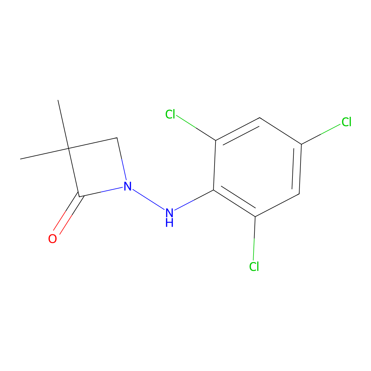3,3-Dimethyl-1-(2,4,6-trichloroanilino)-2-azetanone molecular structure, CAS 320422-76-2