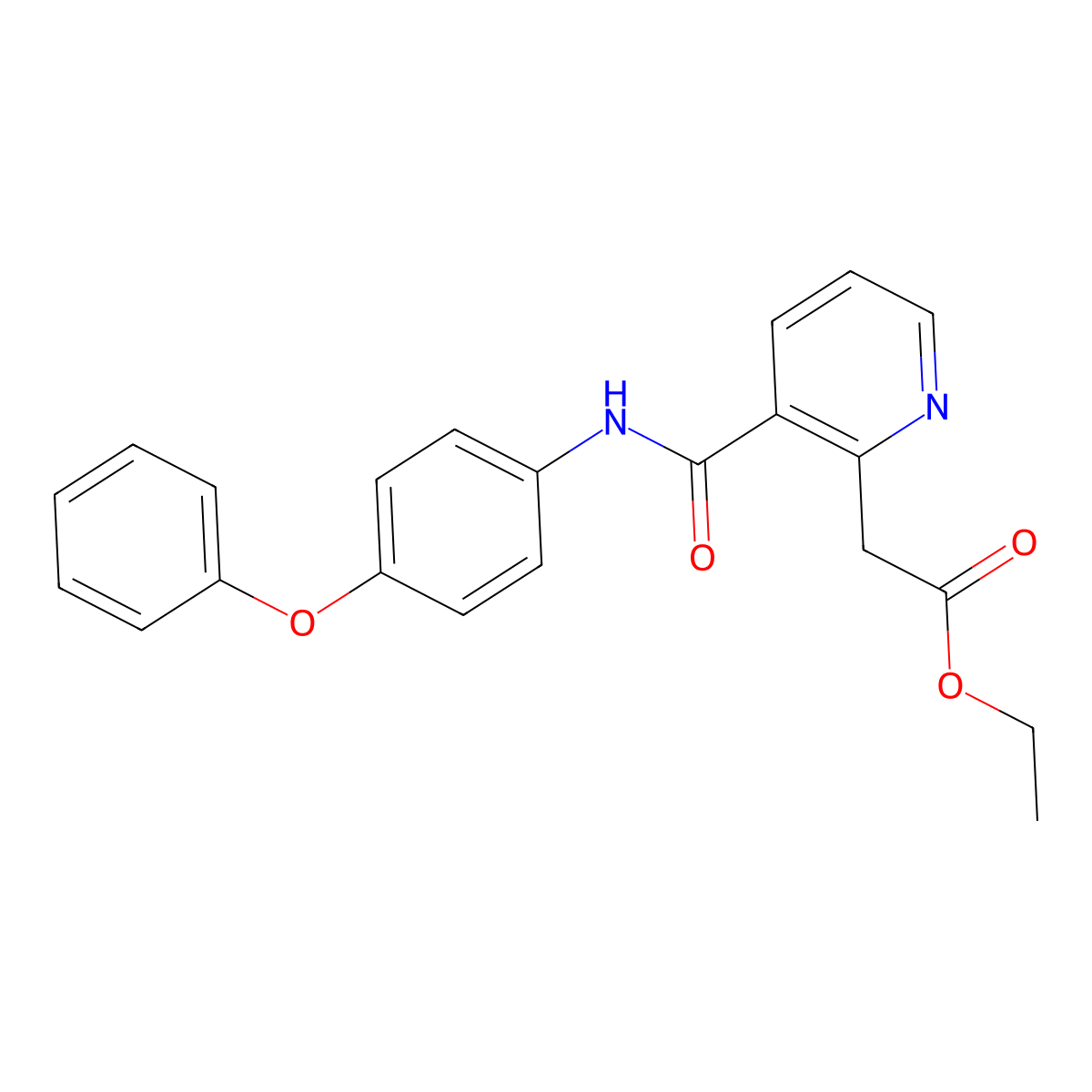 Ethyl 2-{3-[(4-phenoxyanilino)carbonyl]-2-pyridinyl}acetate molecular structure, CAS 320422-78-4