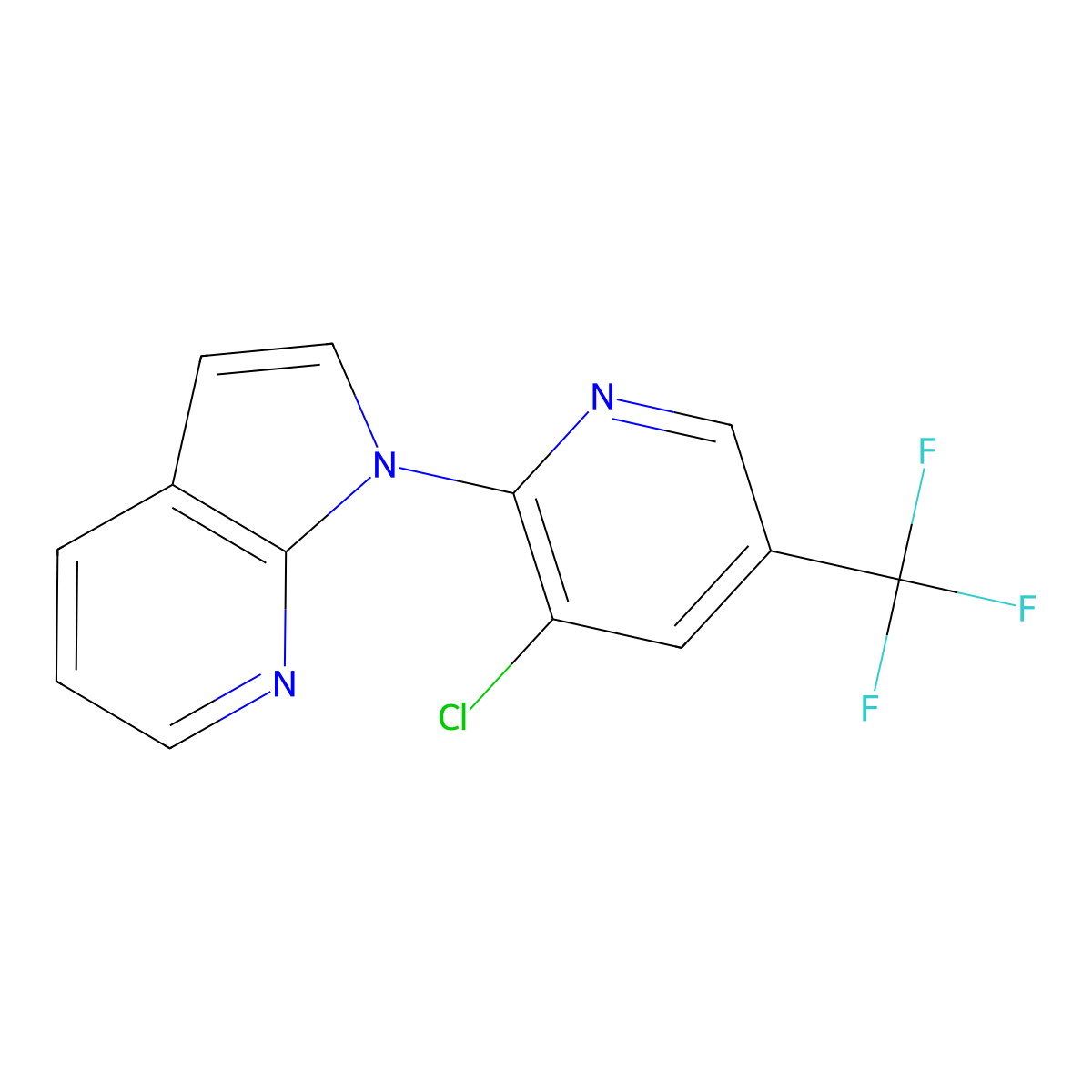 1-[3-chloro-5-(trifluoromethyl)-2-pyridinyl]-1H-pyrrolo[2,3-b]pyridine molecular structure, CAS 320422-79-5