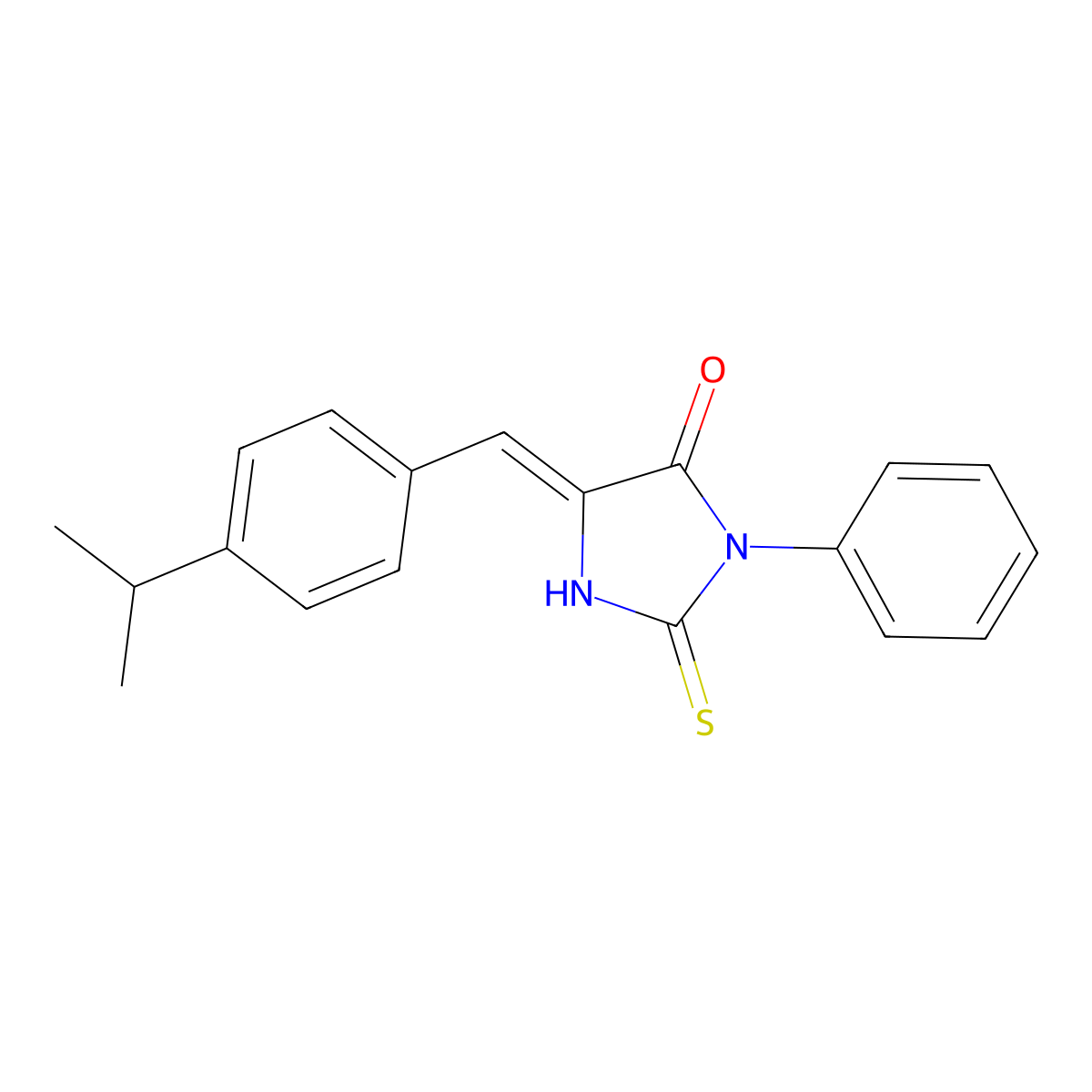 (5E)-5-(4-isopropylbenzylidene)-2-mercapto-3-phenyl-3,5-dihydro-4H-imidazol-4-one molecular structure, CAS 320422-83-1