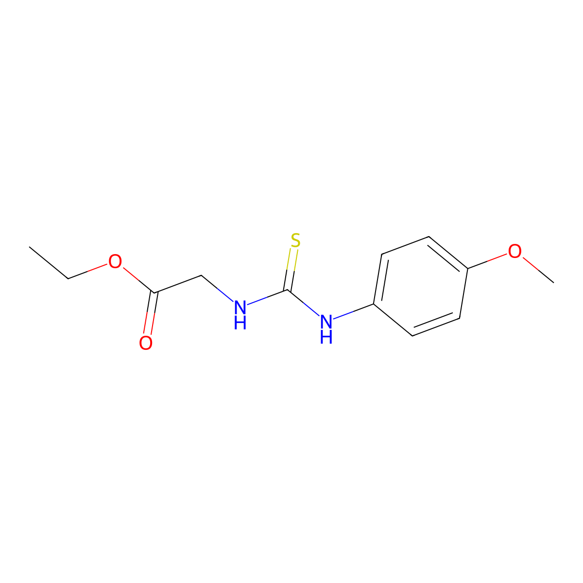 Ethyl 2-{[(4-methoxyanilino)carbothioyl]amino}acetate molecular structure, CAS 320422-84-2