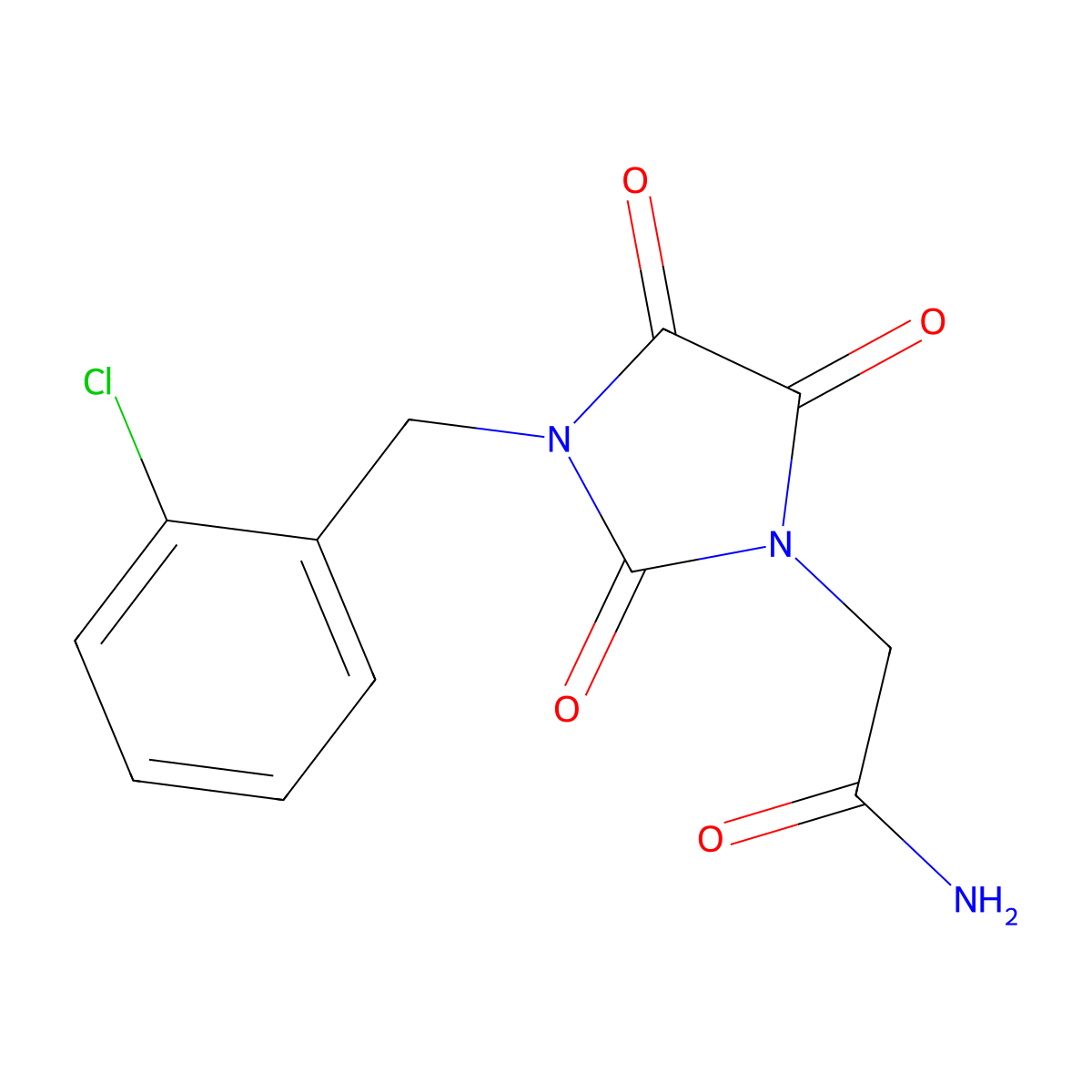 2-[3-(2-Chlorobenzyl)-2,4,5-trioxo-1-imidazolidinyl]acetamide molecular structure, CAS 320422-98-8
