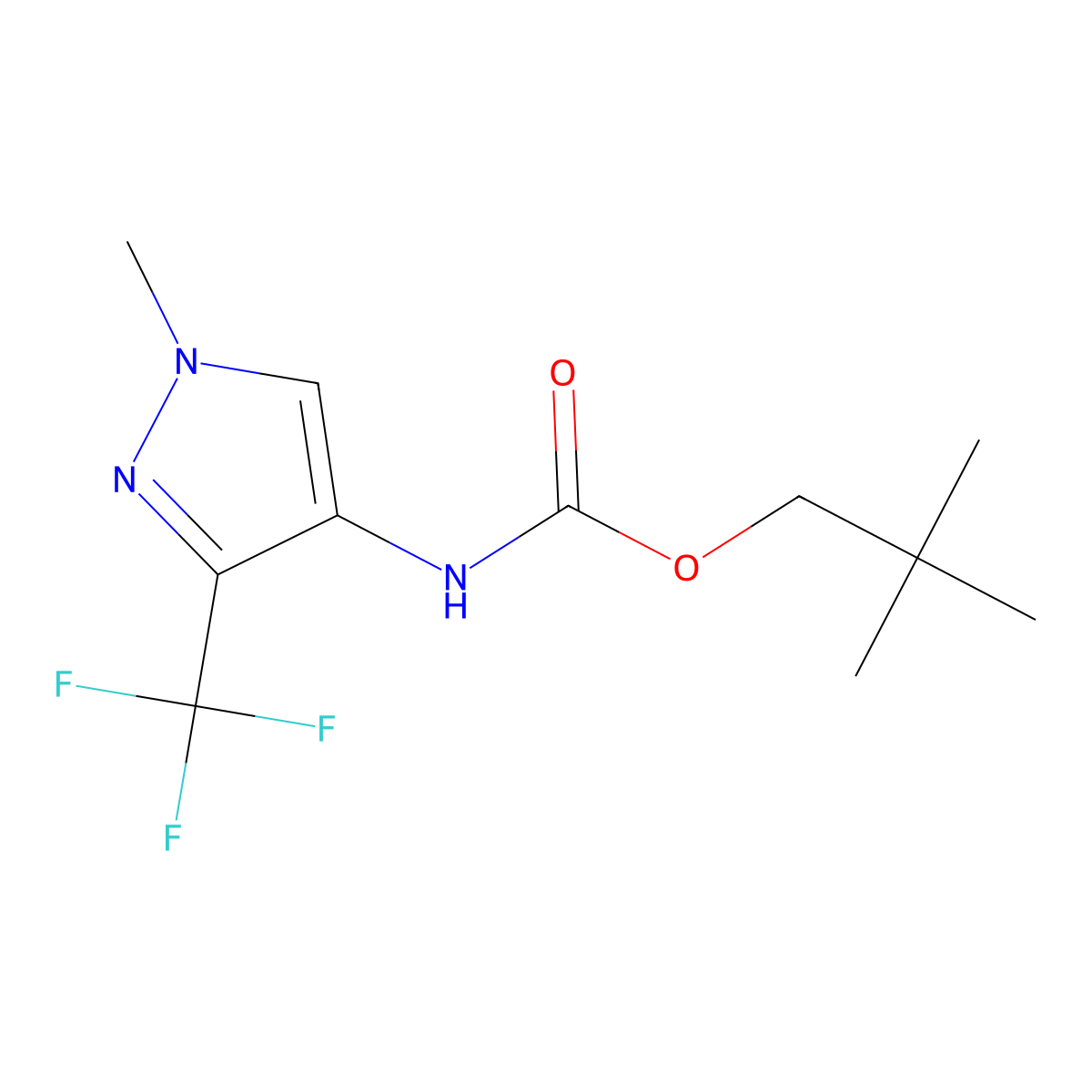 neopentyl N-[1-methyl-3-(trifluoromethyl)-1H-pyrazol-4-yl]carbamate molecular structure, CAS 320423-07-2