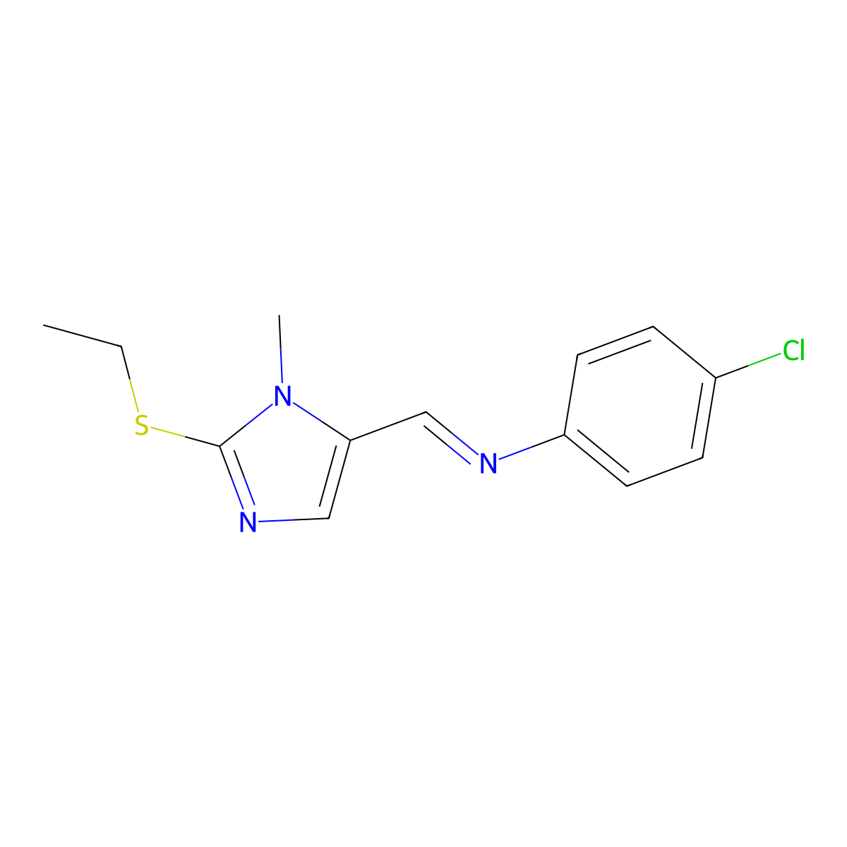 4-chloro-N-{[2-(ethylsulfanyl)-1-methyl-1H-imidazol-5-yl]methylene}aniline molecular structure, CAS 320423-09-4