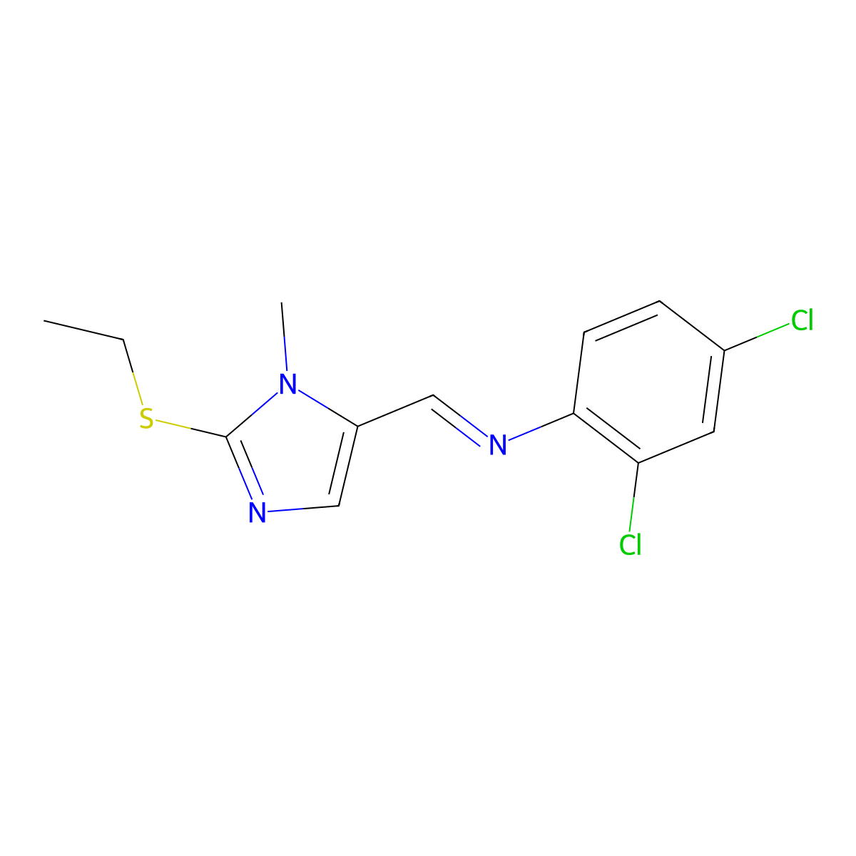 2,4-dichloro-N-{[2-(ethylsulfanyl)-1-methyl-1H-imidazol-5-yl]methylene}aniline molecular structure, CAS 320423-10-7
