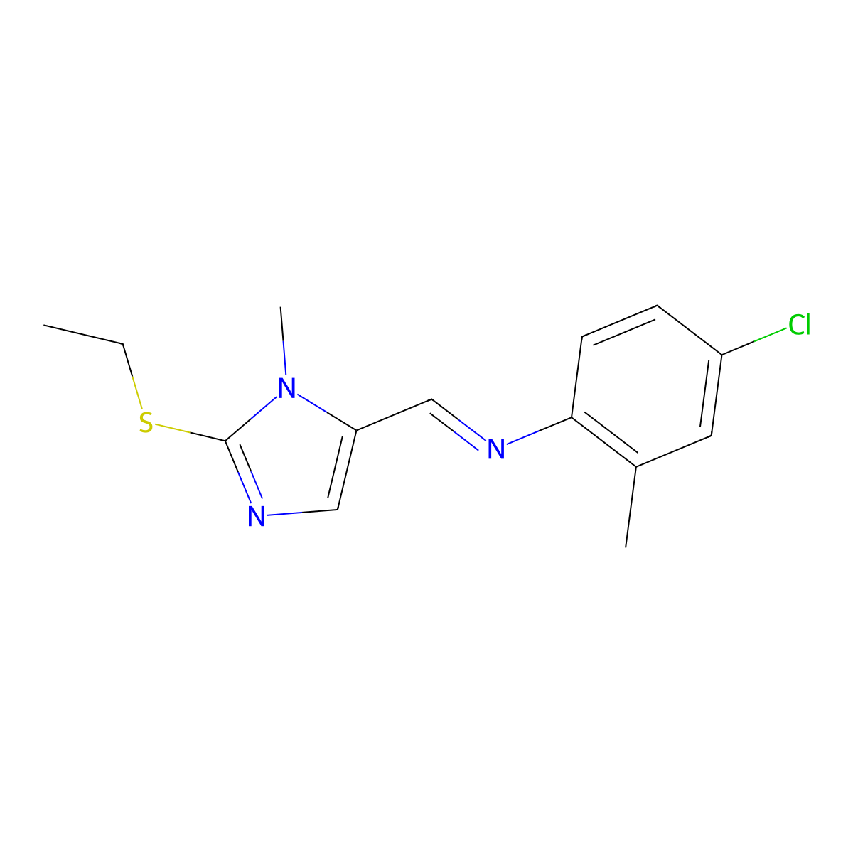 4-chloro-N-{[2-(ethylsulfanyl)-1-methyl-1H-imidazol-5-yl]methylene}-2-methylaniline molecular structure, CAS 320423-11-8