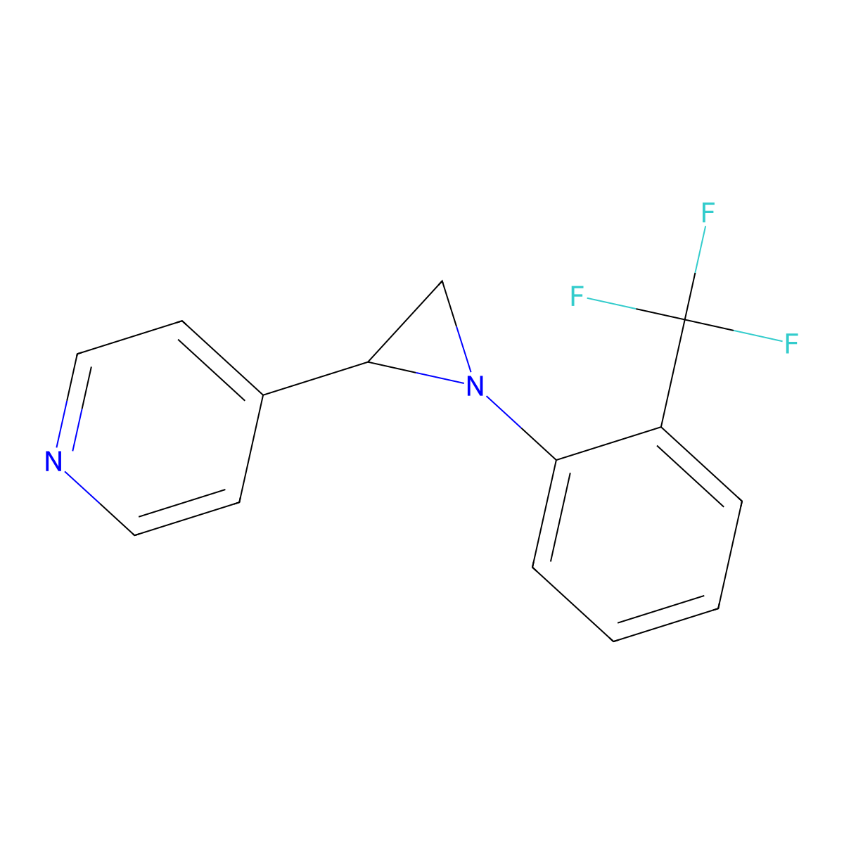 4-{1-[2-(Trifluoromethyl)phenyl]-2-aziranyl}pyridine molecular structure, CAS 320423-34-5