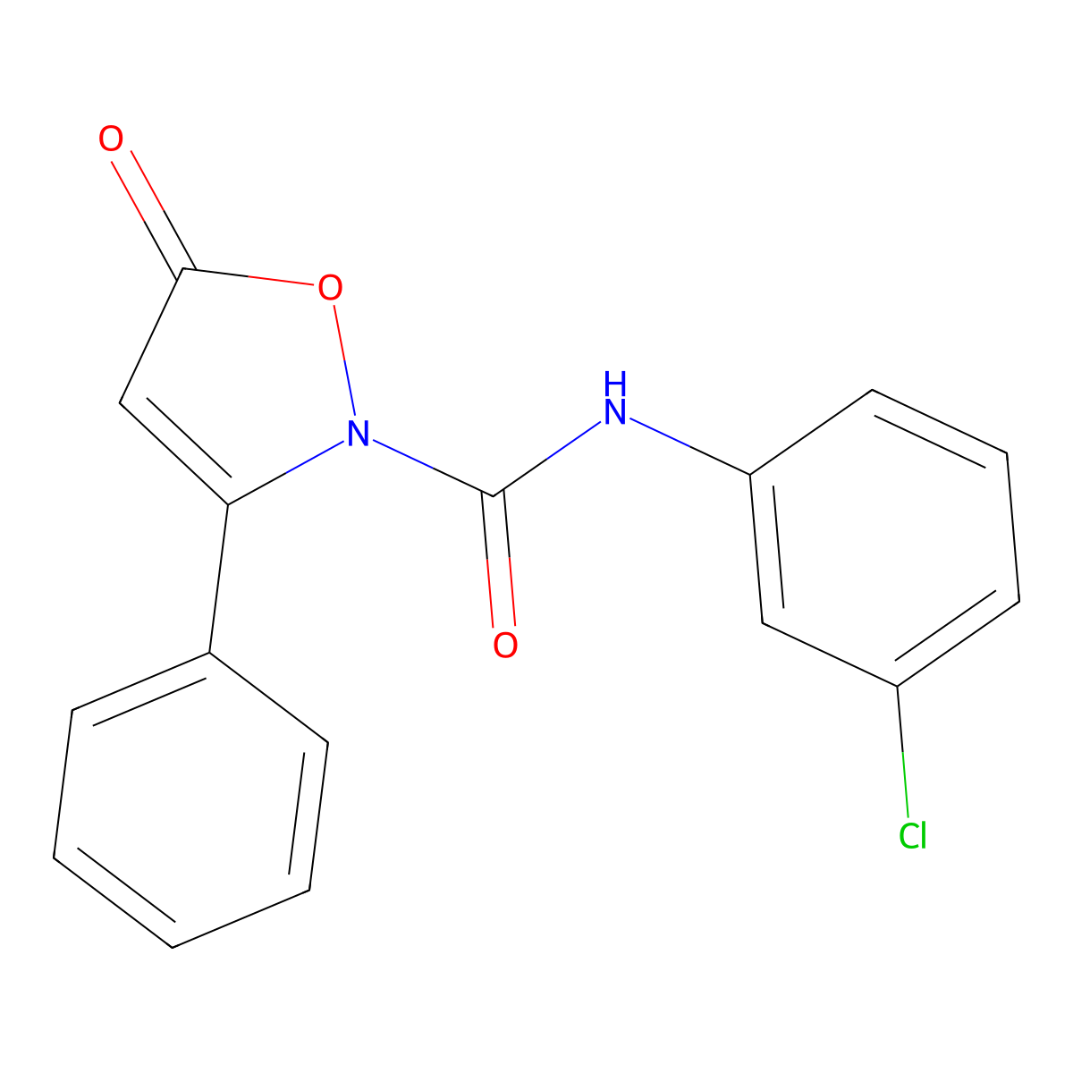 N-(3-chlorophenyl)-5-oxo-3-phenyl-2(5H)-isoxazolecarboxamide molecular structure, CAS 320423-39-0