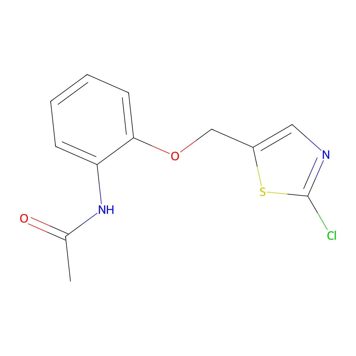 N-{2-[(2-chloro-1,3-thiazol-5-yl)methoxy]phenyl}acetamide molecular structure, CAS 320423-44-7