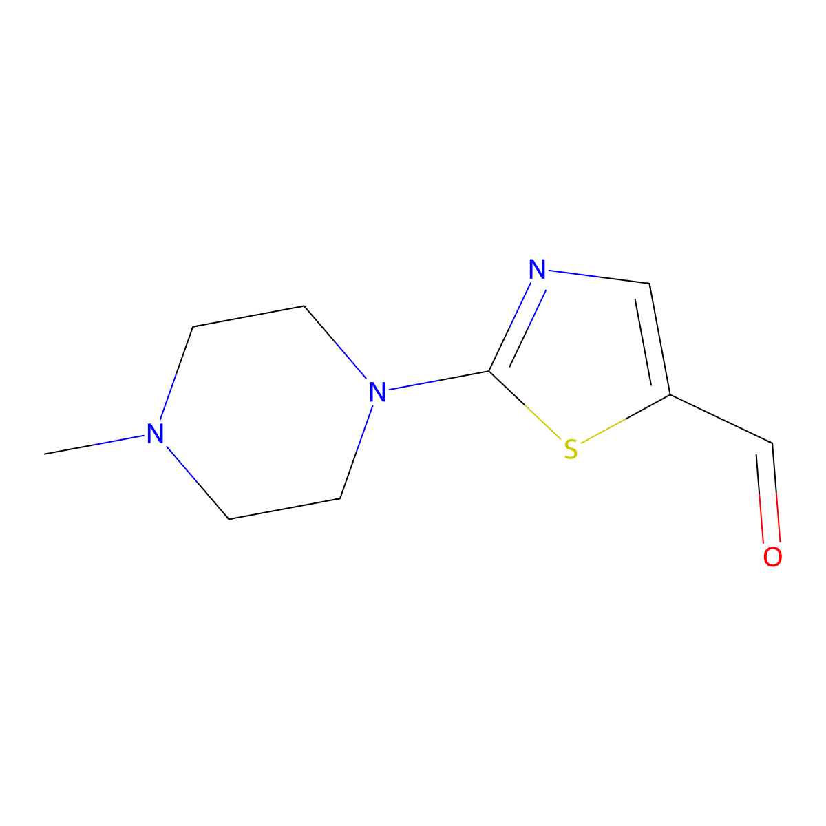2-(4-Methylpiperazin-1-yl)-1,3-thiazole-5-carbaldehyde molecular structure, CAS 320423-50-5