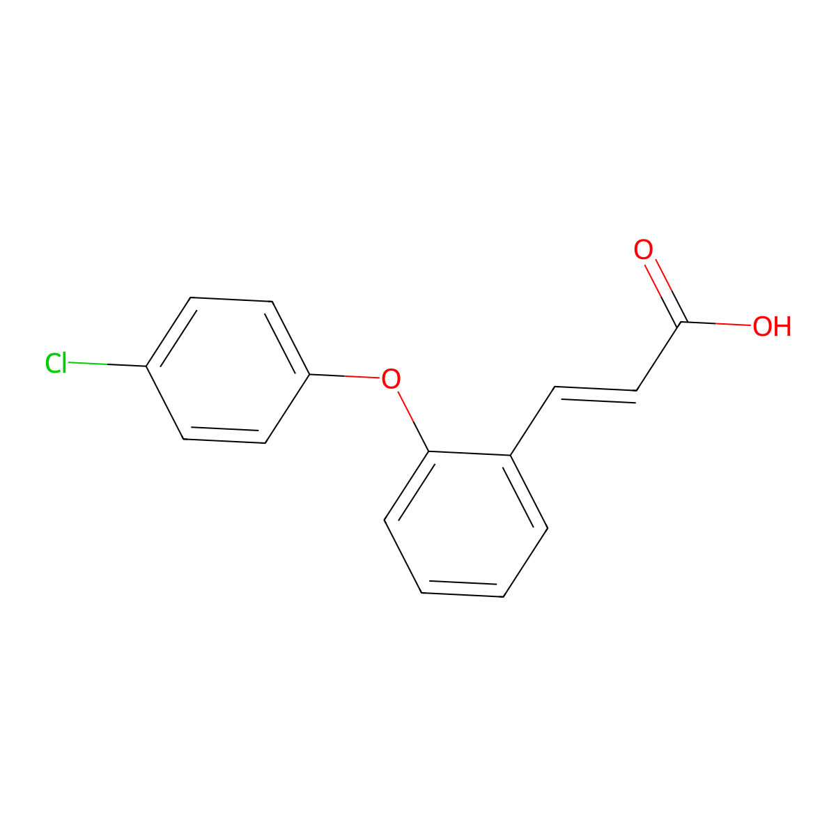 3-[2-(4-Chlorophenoxy)phenyl]acrylic acid molecular structure, CAS 320423-53-8