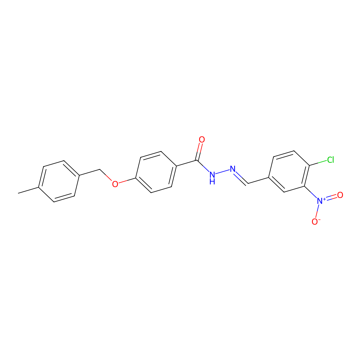 4-[(4-Methylphenyl)methoxy]benzoic acid 2-[(4-chloro-3-nitrophenyl)methylene]hydrazide molecular structure, CAS 320423-64-1