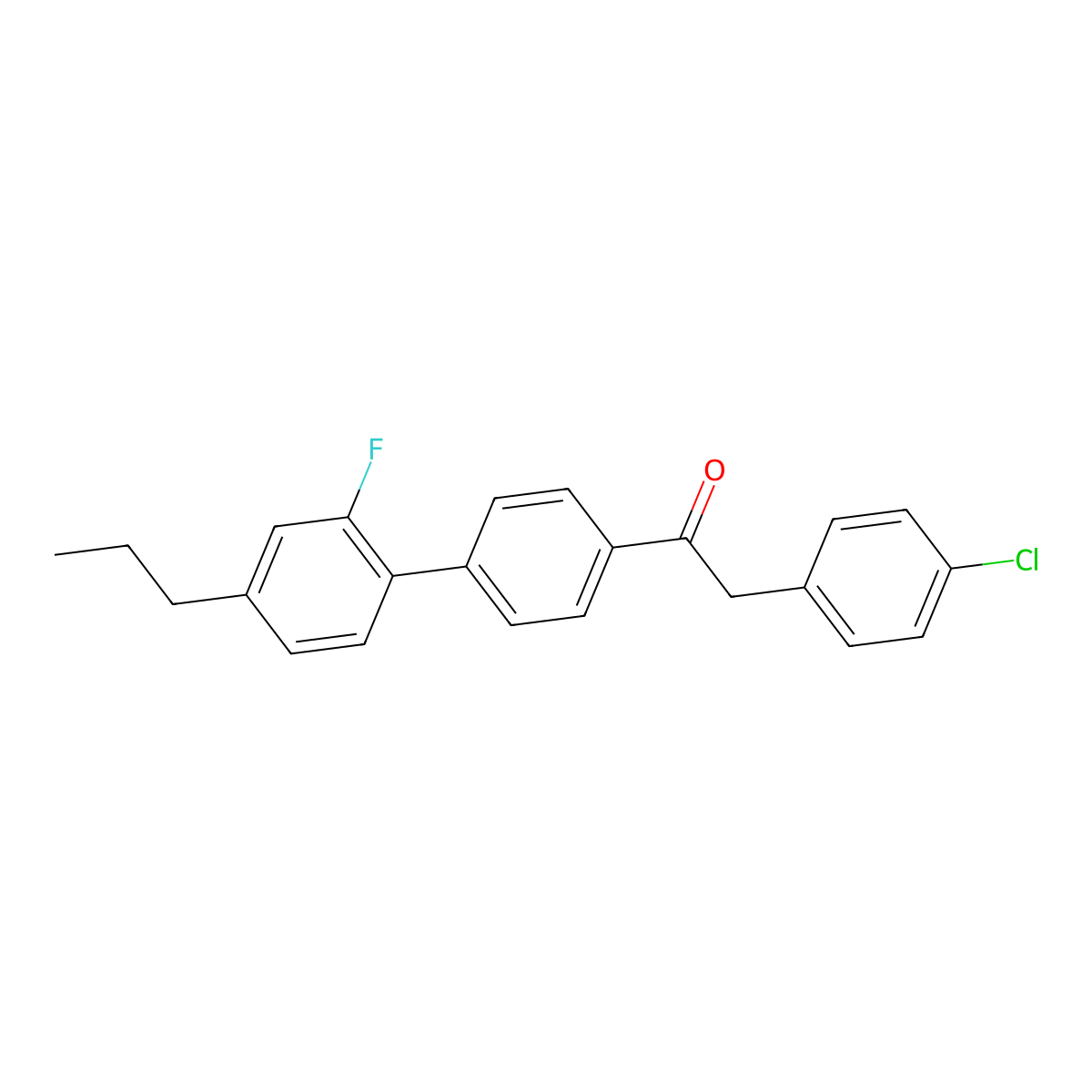 2-(4-Chlorophenyl)-1-(2'-fluoro-4'-propyl[1,1'-biphenyl]-4-yl)-1-ethanone molecular structure, CAS 320423-68-5