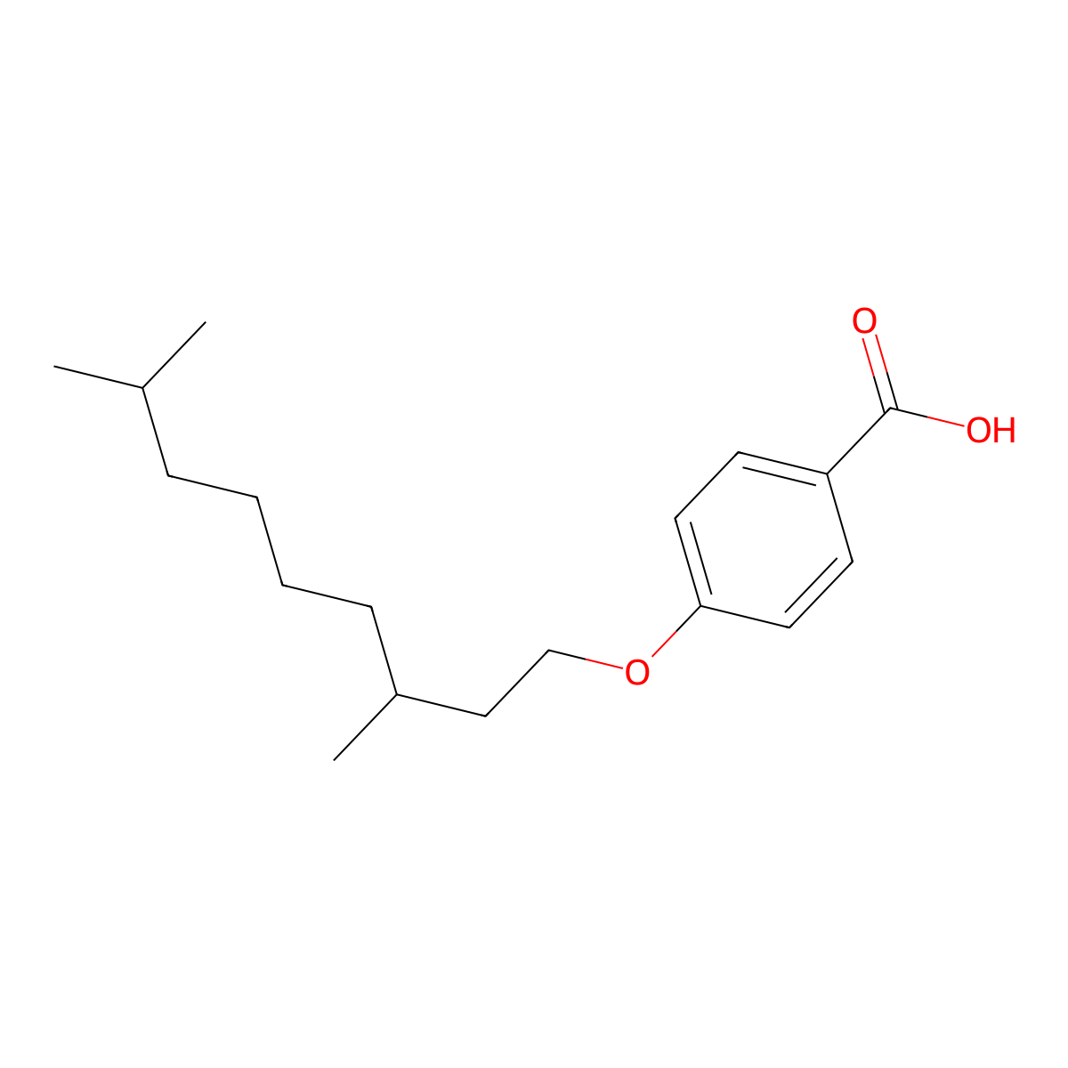 4-[(3,8-Dimethylnonyl)oxy]benzenecarboxylic acid molecular structure, CAS 320423-72-1