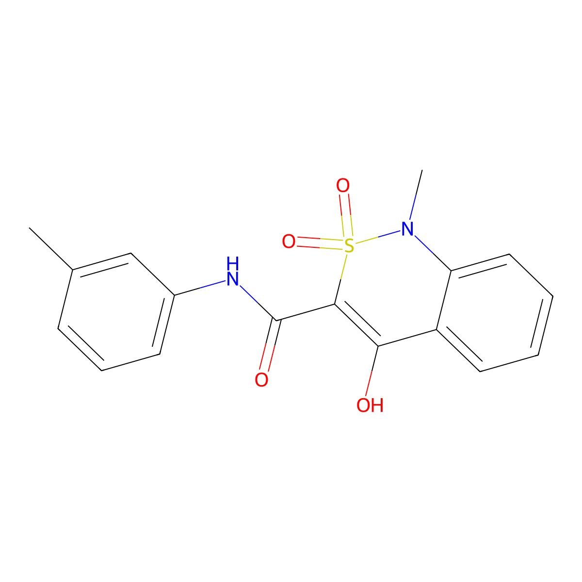 4-hydroxy-1-methyl-N-(3-methylphenyl)-2,2-dioxo-1,2-dihydro-2lambda~6~,1-benzothiazine-3-carboxamide molecular structure, CAS 320423-83-4