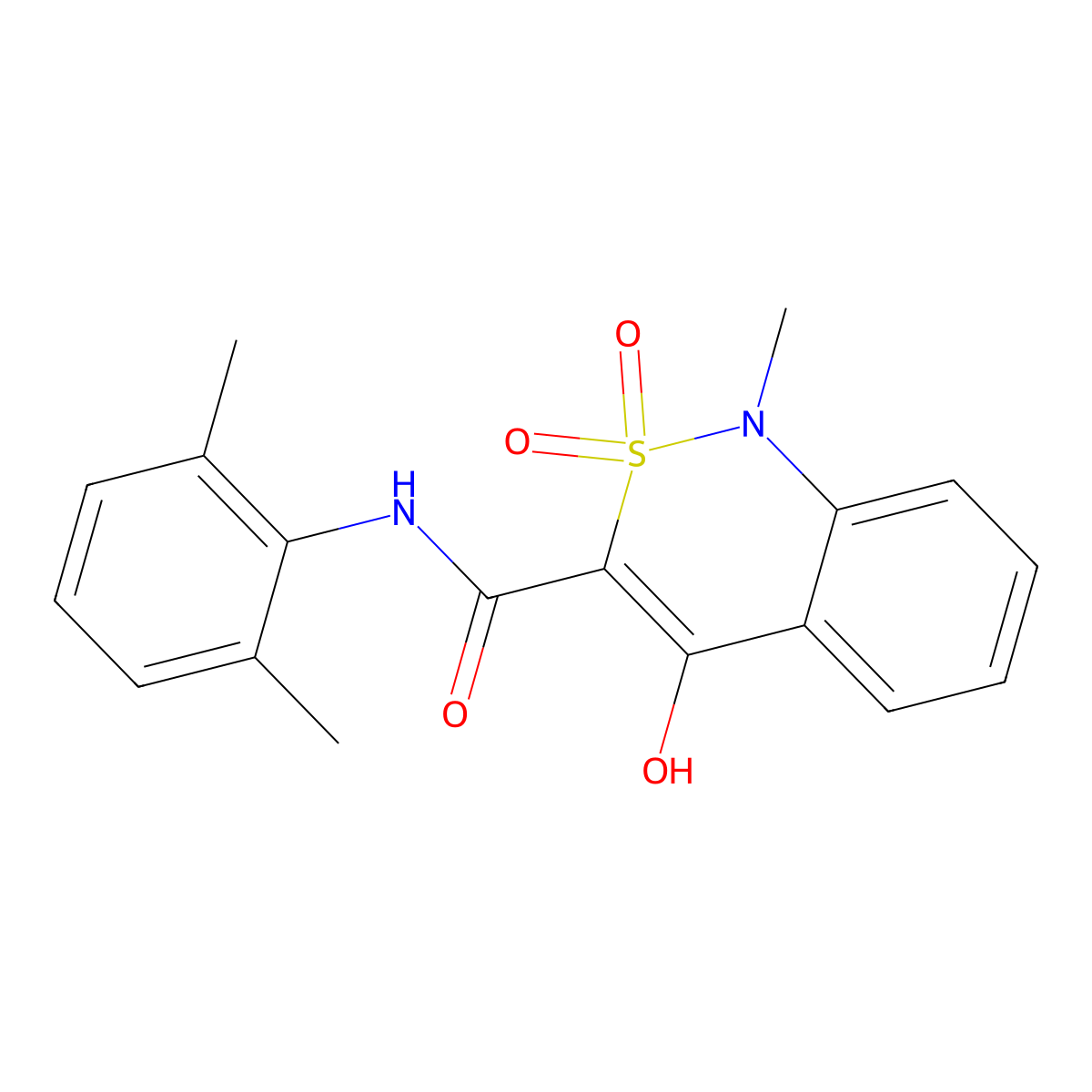 N-(2,6-dimethylphenyl)-4-hydroxy-1-methyl-2,2-dioxo-1,2-dihydro-2lambda~6~,1-benzothiazine-3-carboxamide molecular structure, CAS 320423-84-5