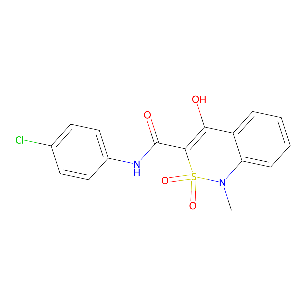 N-(4-chlorophenyl)-4-hydroxy-1-methyl-2,2-dioxo-1,2-dihydro-2lambda~6~,1-benzothiazine-3-carboxamide molecular structure, CAS 320423-85-6