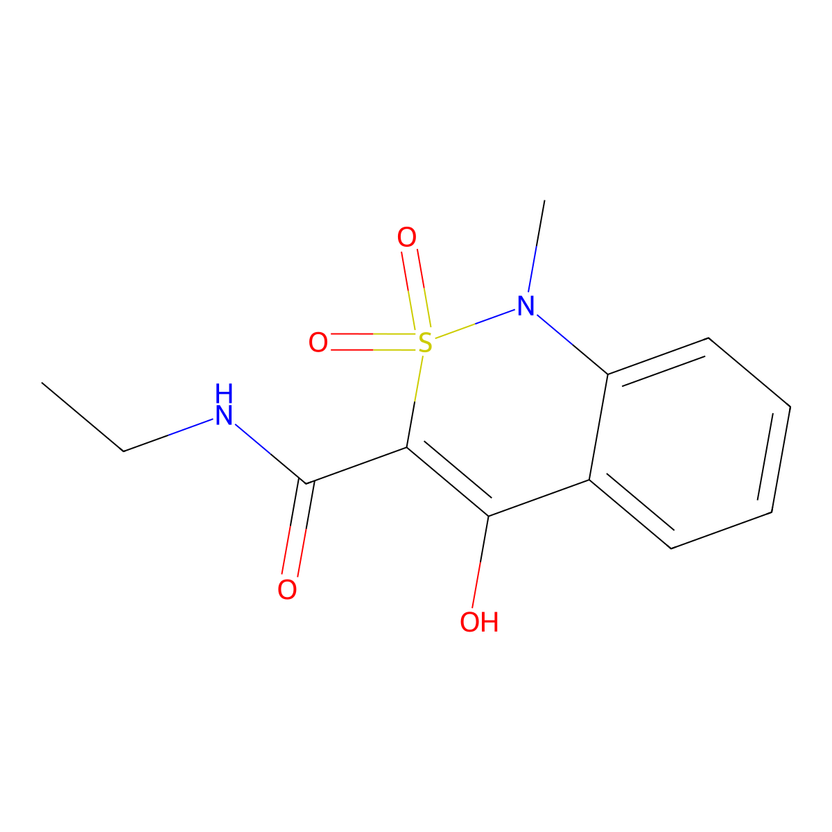 N-ethyl-4-hydroxy-1-methyl-2,2-dioxo-1,2-dihydro-2lambda~6~,1-benzothiazine-3-carboxamide molecular structure, CAS 320423-86-7