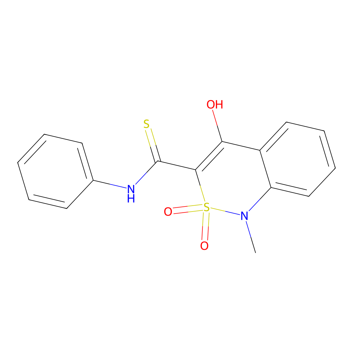 4-hydroxy-1-methyl-2,2-dioxo-N-phenyl-1,2-dihydro-2lambda~6~,1-benzothiazine-3-carbothioamide molecular structure, CAS 320423-88-9