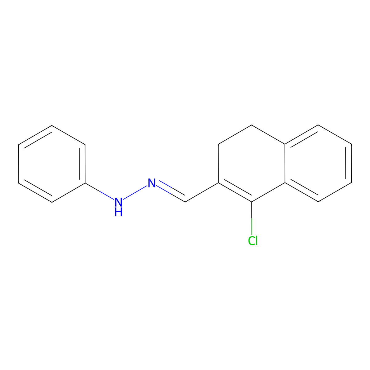 1-chloro-3,4-dihydro-2-naphthalenecarbaldehyde N-phenylhydrazone molecular structure, CAS 320423-97-0