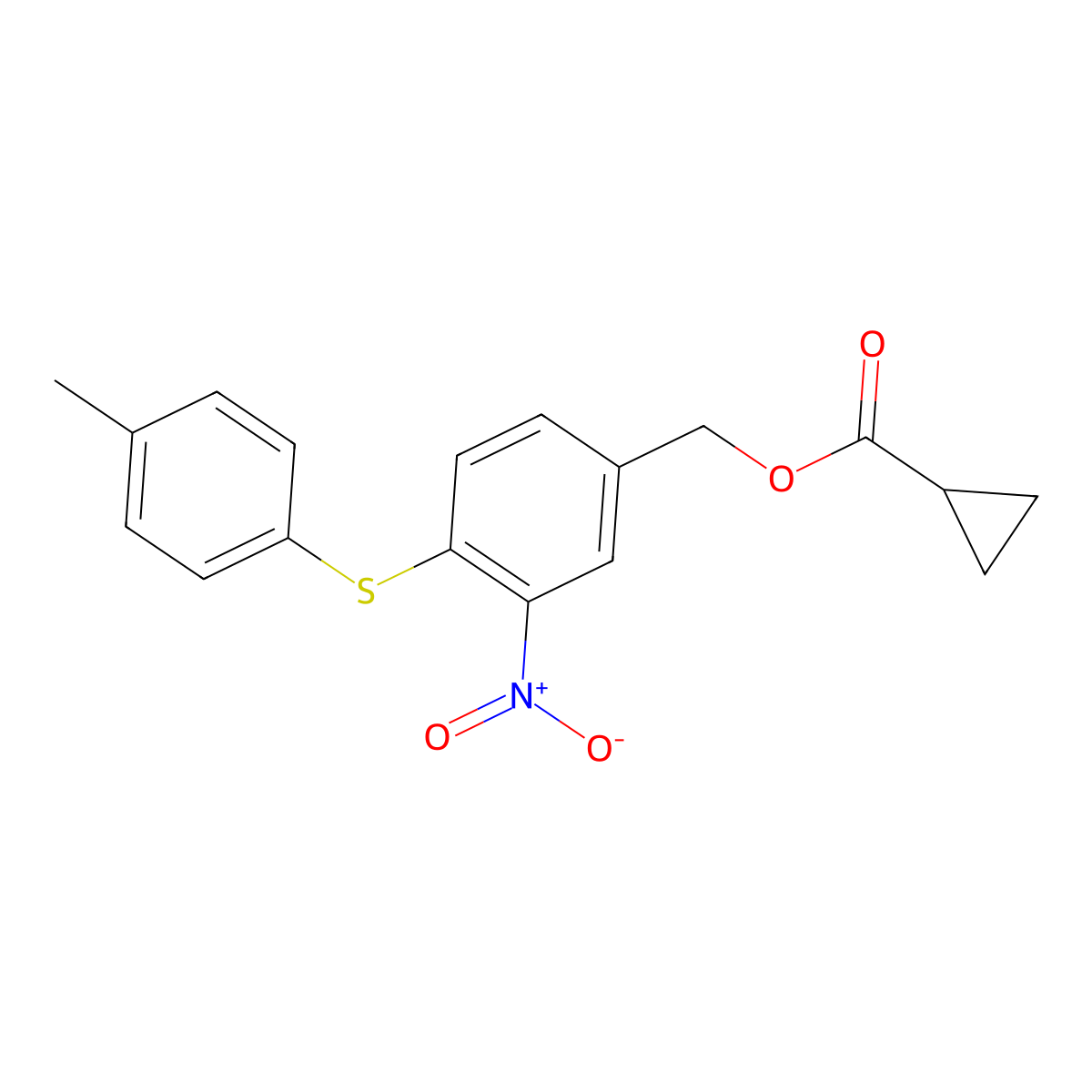 4-[(4-Methylphenyl)sulfanyl]-3-nitrobenzyl cyclopropanecarboxylate molecular structure, CAS 320424-05-3