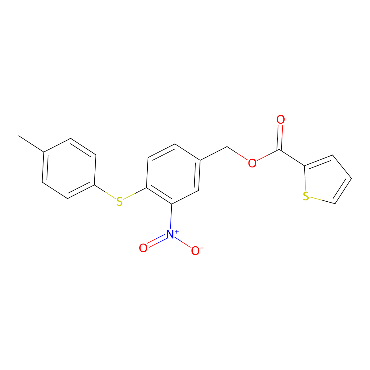 4-[(4-Methylphenyl)sulfanyl]-3-nitrobenzyl 2-thiophenecarboxylate molecular structure, CAS 320424-07-5