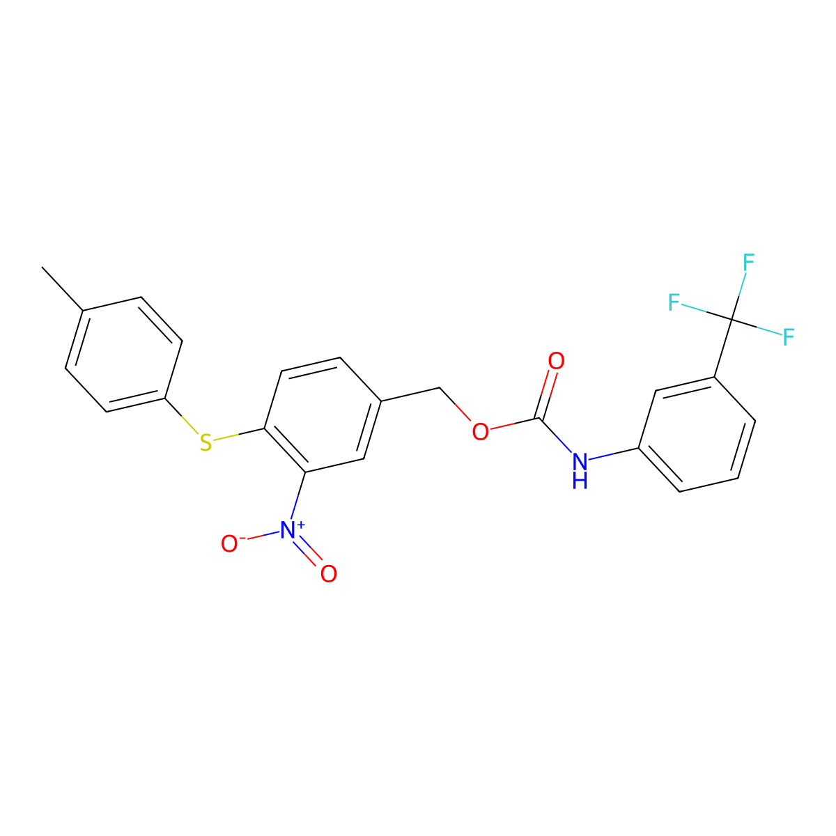 4-[(4-methylphenyl)sulfanyl]-3-nitrobenzyl N-[3-(trifluoromethyl)phenyl]carbamate molecular structure, CAS 320424-09-7