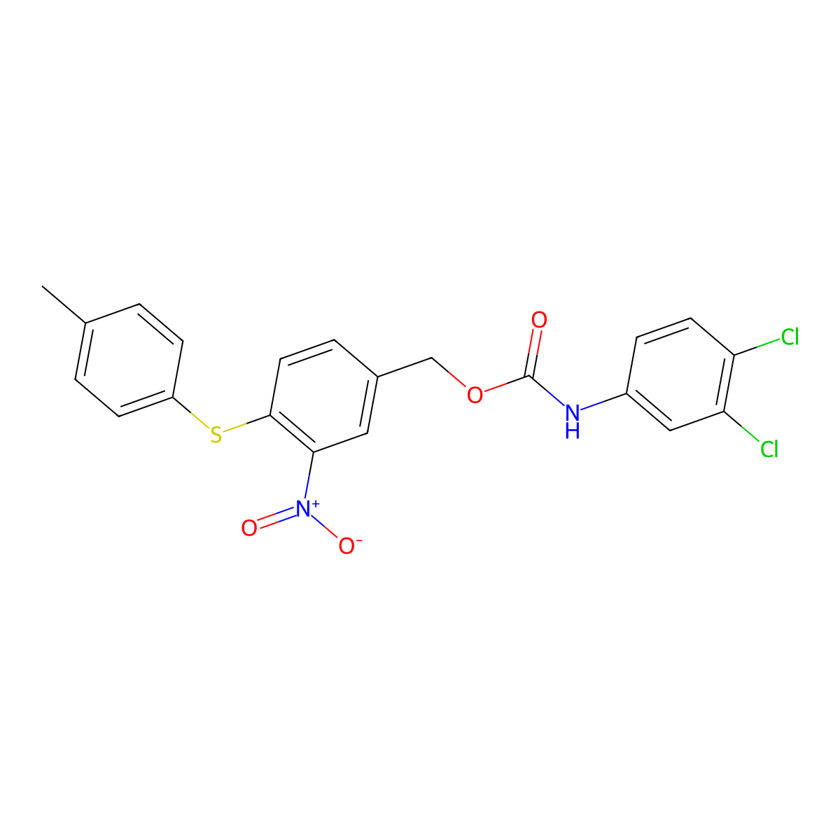 4-[(4-methylphenyl)sulfanyl]-3-nitrobenzyl N-(3,4-dichlorophenyl)carbamate molecular structure, CAS 320424-10-0