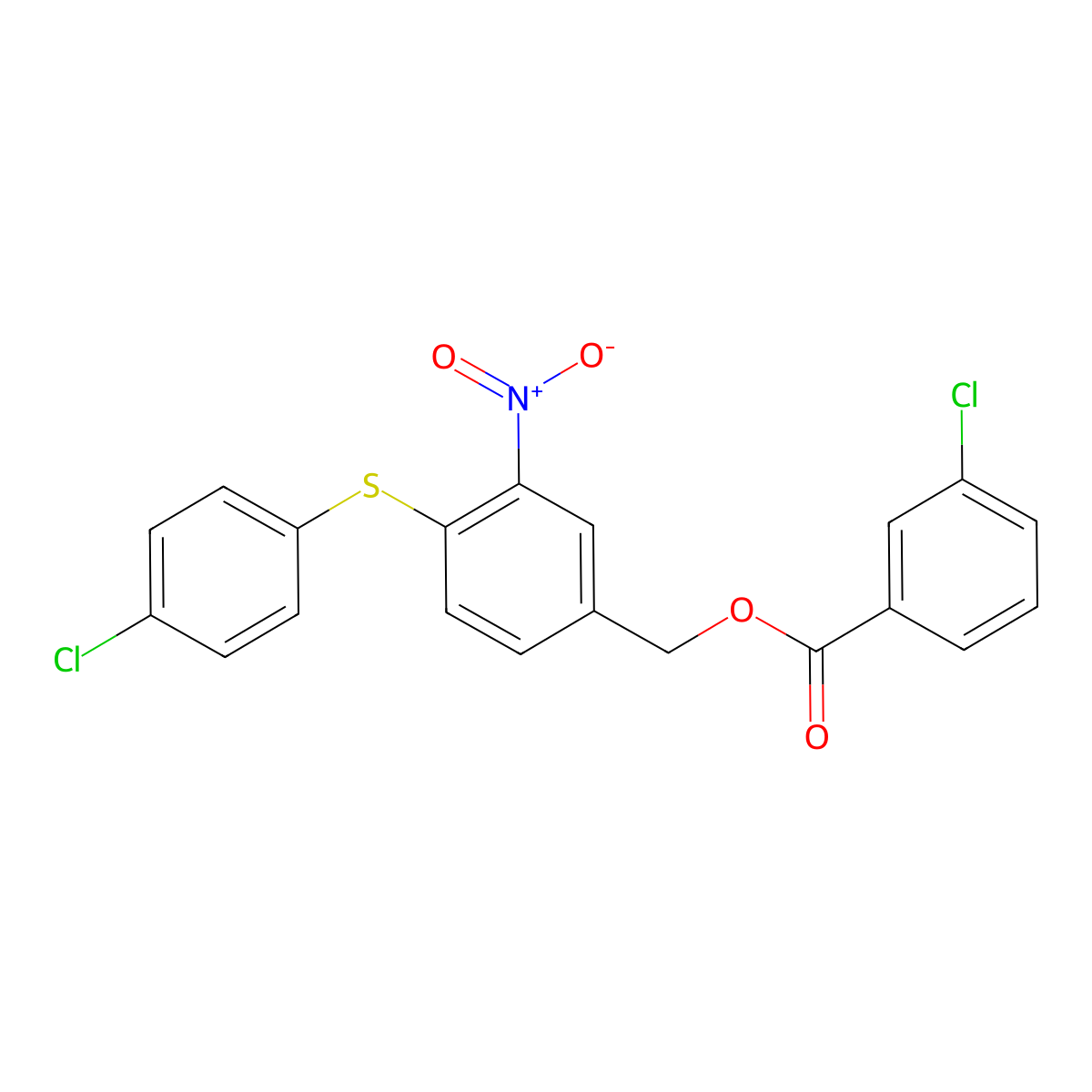 4-[(4-Chlorophenyl)sulfanyl]-3-nitrobenzyl 3-chlorobenzenecarboxylate molecular structure, CAS 320424-11-1