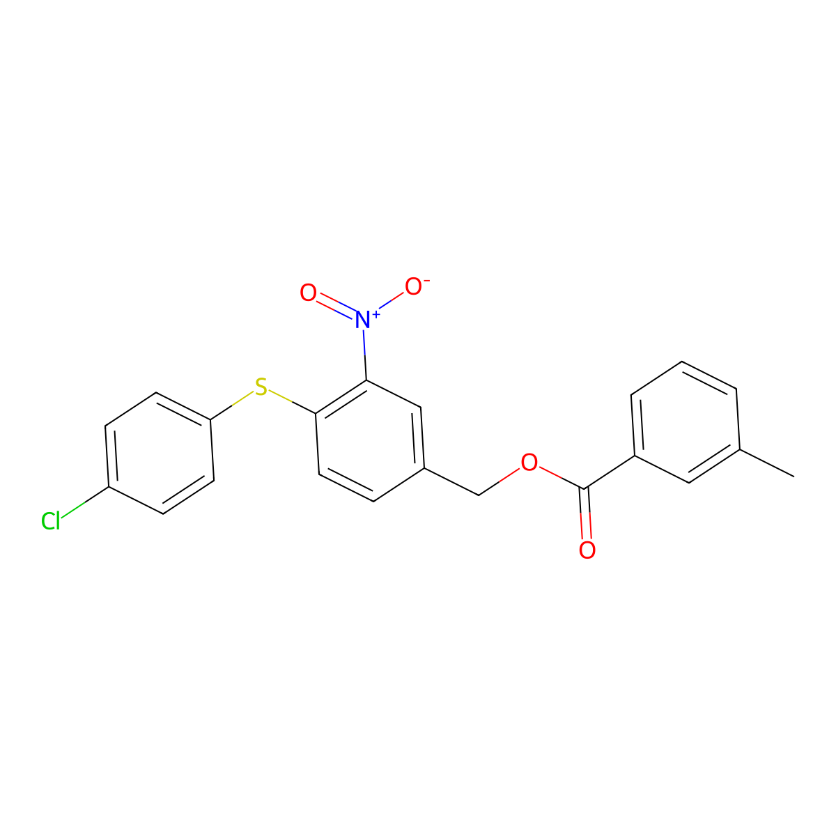 4-[(4-Chlorophenyl)sulfanyl]-3-nitrobenzyl 3-methylbenzenecarboxylate molecular structure, CAS 320424-12-2