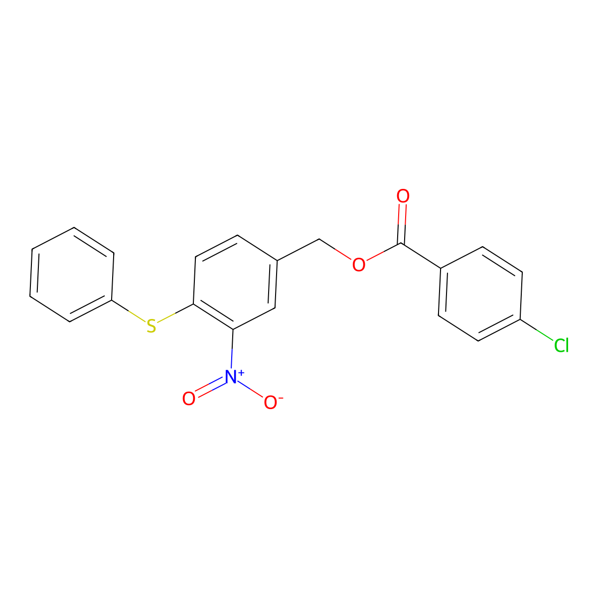 3-Nitro-4-(phenylsulfanyl)benzyl 4-chlorobenzenecarboxylate molecular structure, CAS 320424-13-3