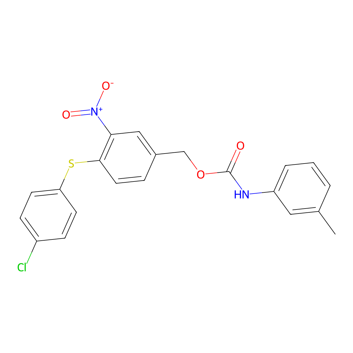 4-[(4-chlorophenyl)sulfanyl]-3-nitrobenzyl N-(3-methylphenyl)carbamate molecular structure, CAS 320424-15-5