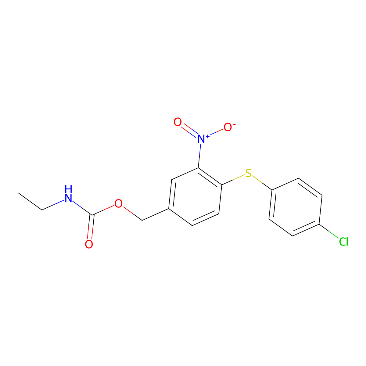 4-[(4-chlorophenyl)sulfanyl]-3-nitrobenzyl N-ethylcarbamate molecular structure, CAS 320424-16-6