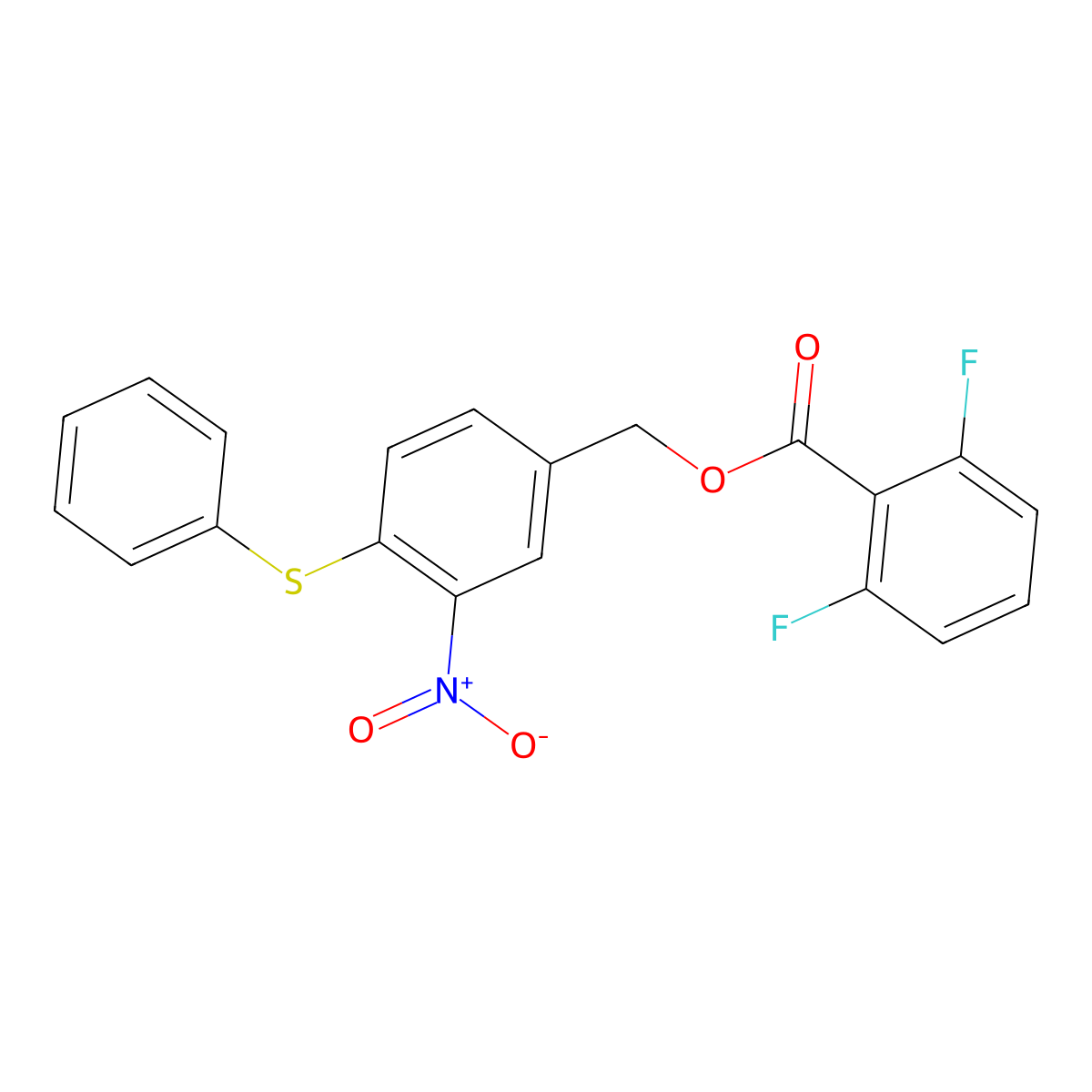 3-Nitro-4-(phenylsulfanyl)benzyl 2,6-difluorobenzenecarboxylate molecular structure, CAS 320424-18-8