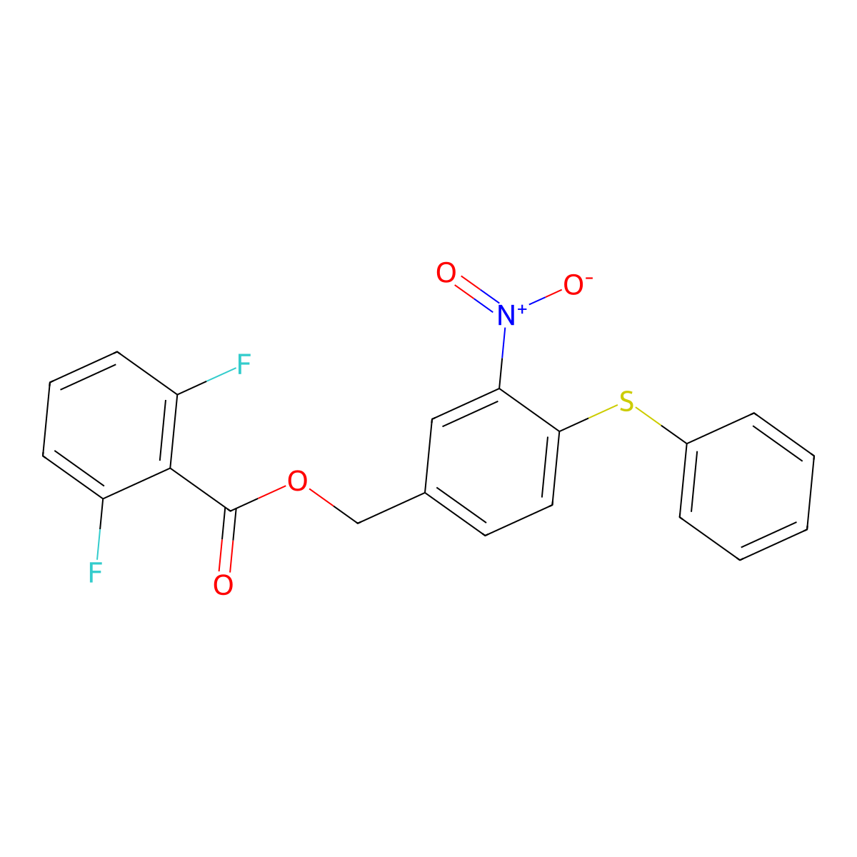 3-Nitro-4-(phenylsulfanyl)benzyl 2,6-difluorobenzenecarboxylate molecular structure, CAS 320424-18-8