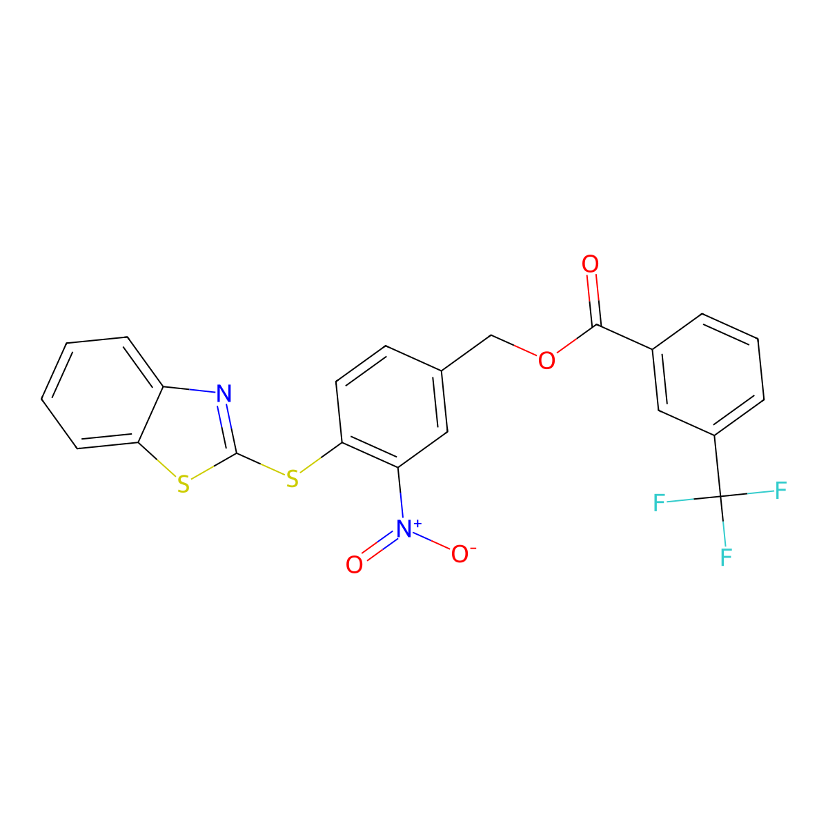 [4-(1,3-Benzothiazol-2-ylsulfanyl)-3-nitrophenyl]methyl 3-(trifluoromethyl)benzoate molecular structure, CAS 320424-22-4