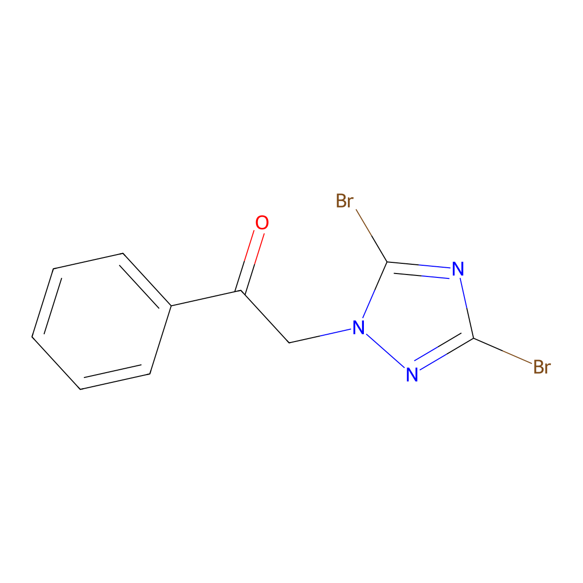 2-(3,5-dibromo-1H-1,2,4-triazol-1-yl)-1-phenyl-1-ethanone molecular structure, CAS 320424-29-1