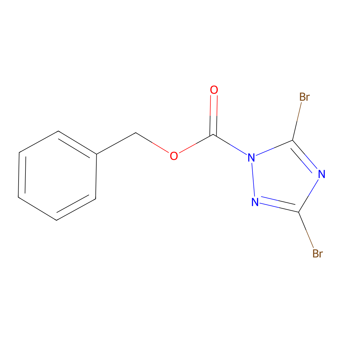 benzyl 3,5-dibromo-1H-1,2,4-triazole-1-carboxylate molecular structure, CAS 320424-31-5