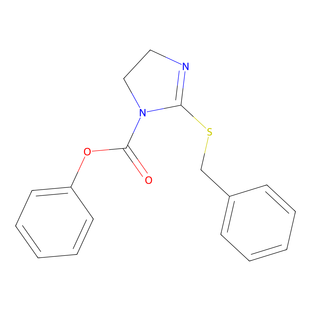 phenyl 2-(benzylsulfanyl)-4,5-dihydro-1H-imidazole-1-carboxylate molecular structure, CAS 320424-40-6