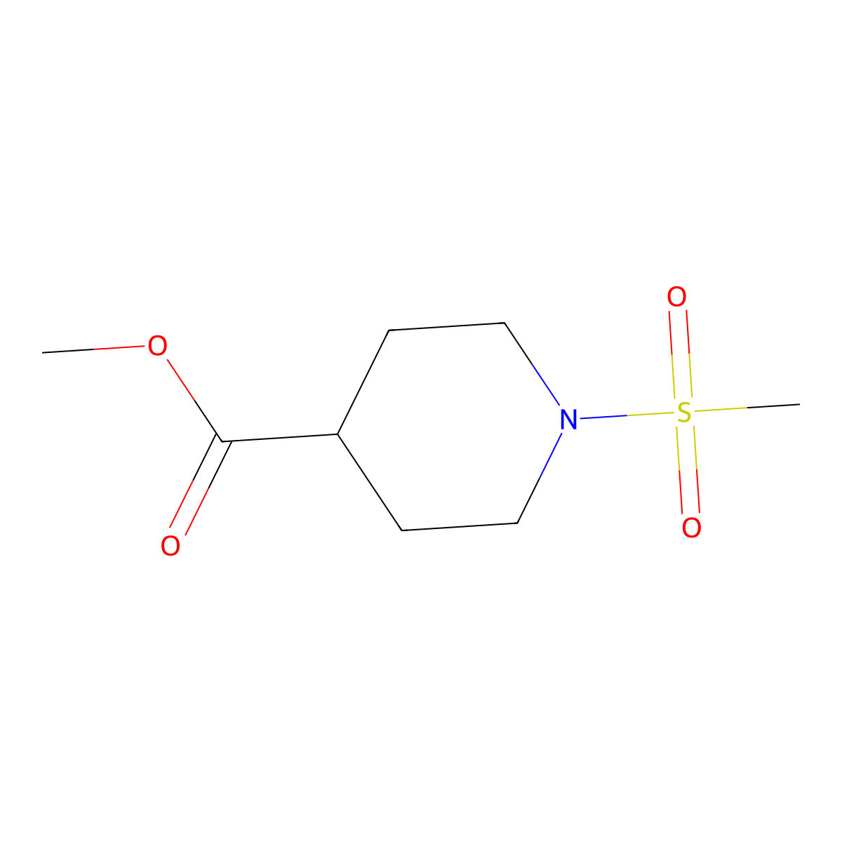 Methyl 1-(methylsulfonyl)-4-piperidinecarboxylate molecular structure, CAS 320424-42-8