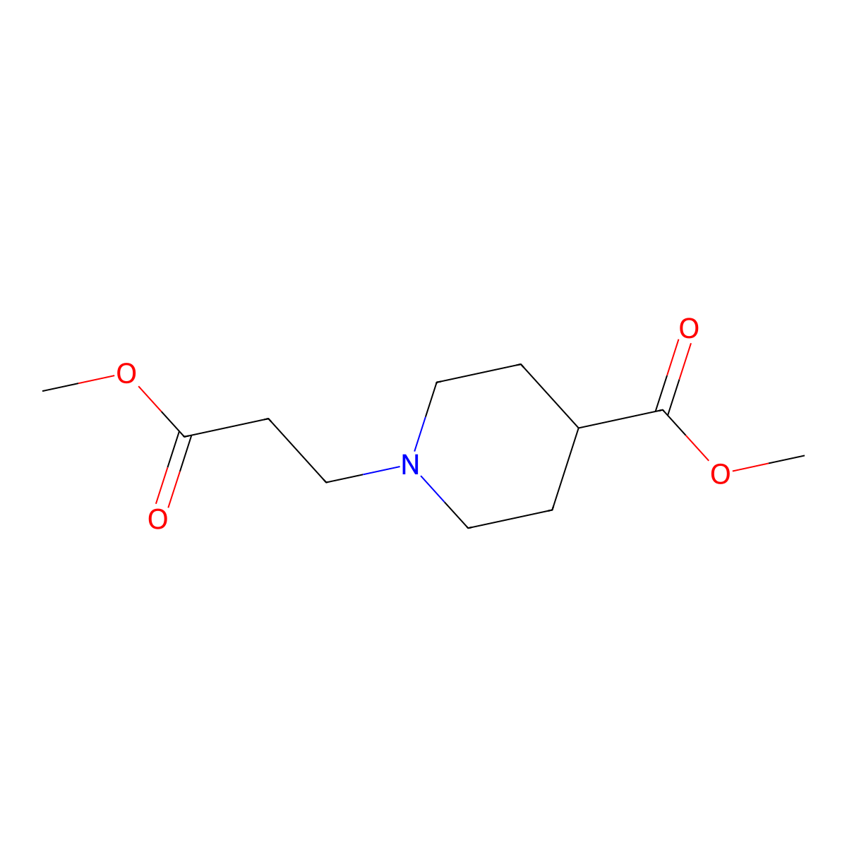Methyl 1-(3-methoxy-3-oxopropyl)piperidine-4-carboxylate molecular structure, CAS 320424-44-0