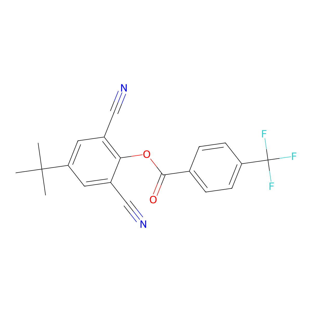 4-(Tert-butyl)-2,6-dicyanophenyl 4-(trifluoromethyl)benzenecarboxylate molecular structure, CAS 320424-46-2