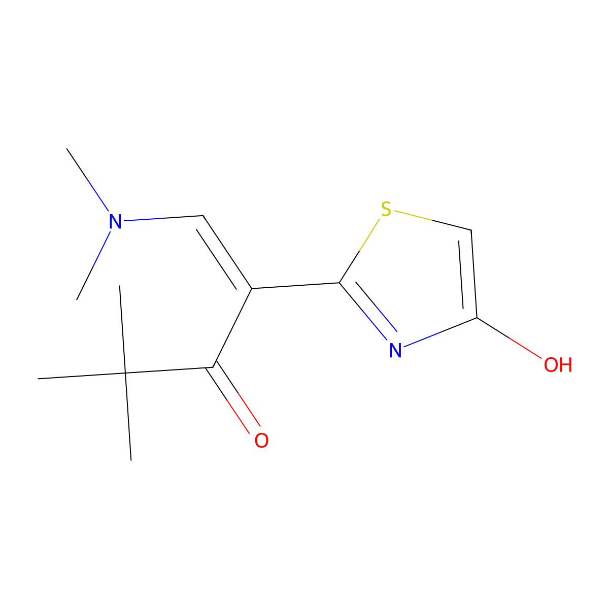 1-(Dimethylamino)-2-(4-hydroxy-1,3-thiazol-2-yl)-4,4-dimethyl-1-penten-3-one molecular structure, CAS 320424-50-8