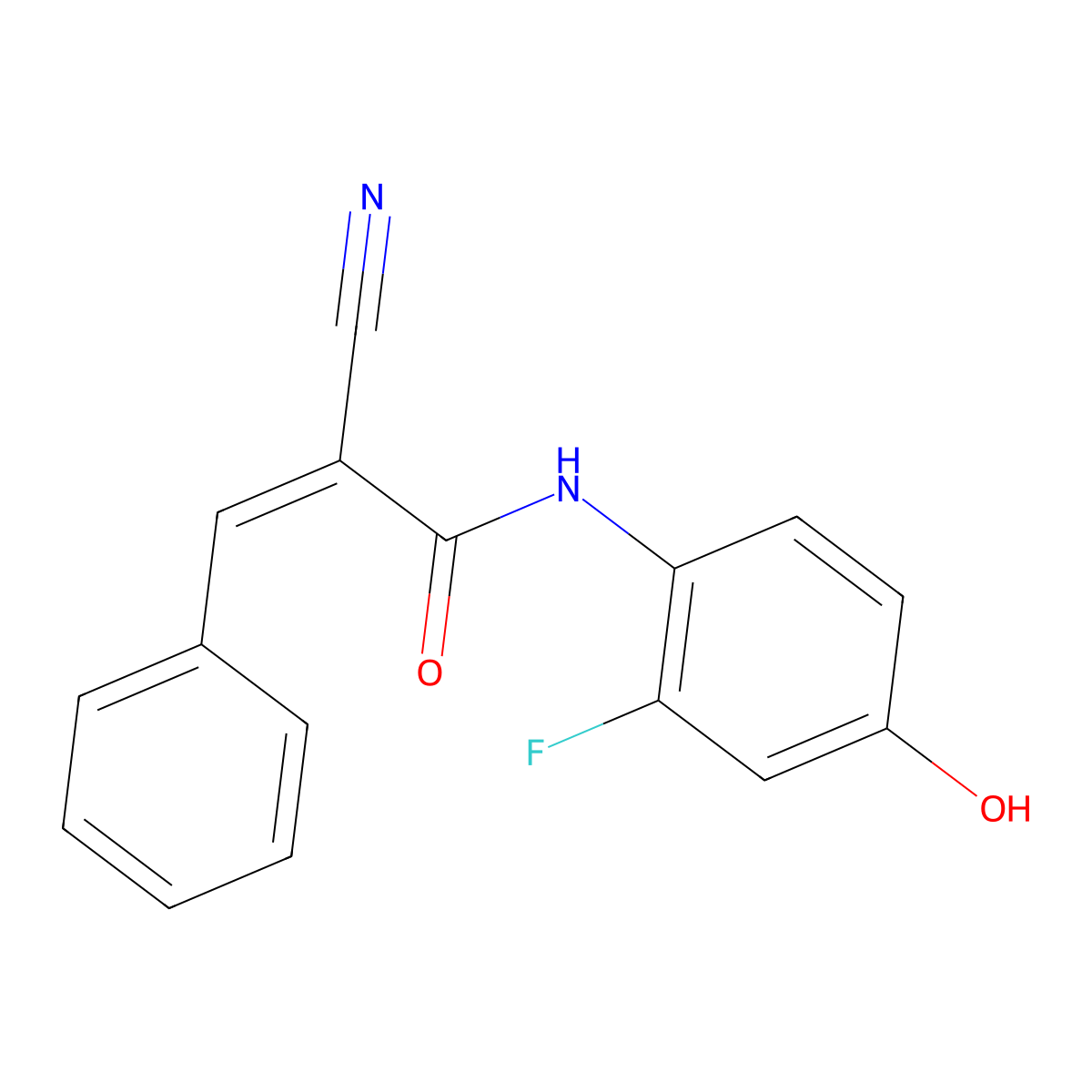(E)-2-cyano-N-(2-fluoro-4-hydroxyphenyl)-3-phenyl-2-propenamide molecular structure, CAS 320424-53-1