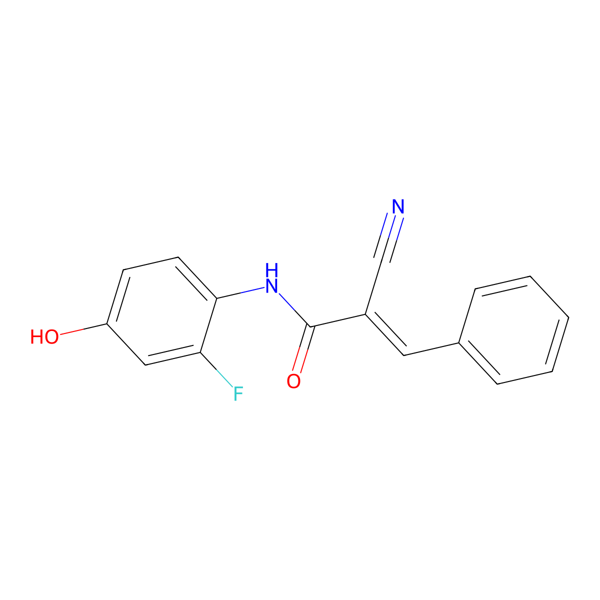 (E)-2-cyano-N-(2-fluoro-4-hydroxyphenyl)-3-phenyl-2-propenamide molecular structure, CAS 320424-53-1